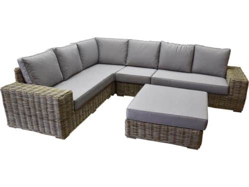 Otava hoek loungeset 5-delig naturel rotan