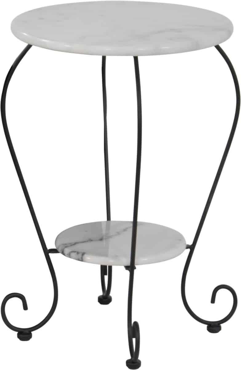 outdoor living bijzettafel marmer wit Ø25/Ø41cm