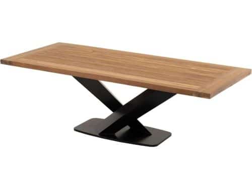 Outdoor Living - Tafel Taranto recycled teak met zwart stalen