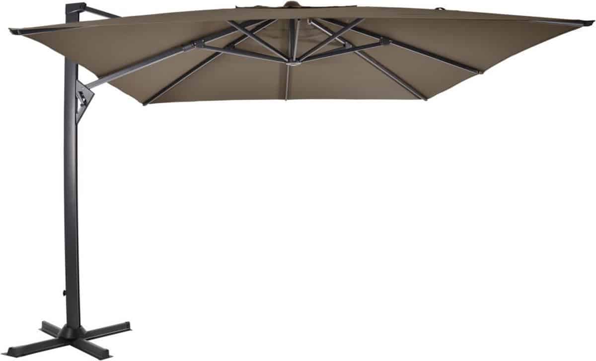 outdoor living zweefparasol taurus taupe 3x3mtr