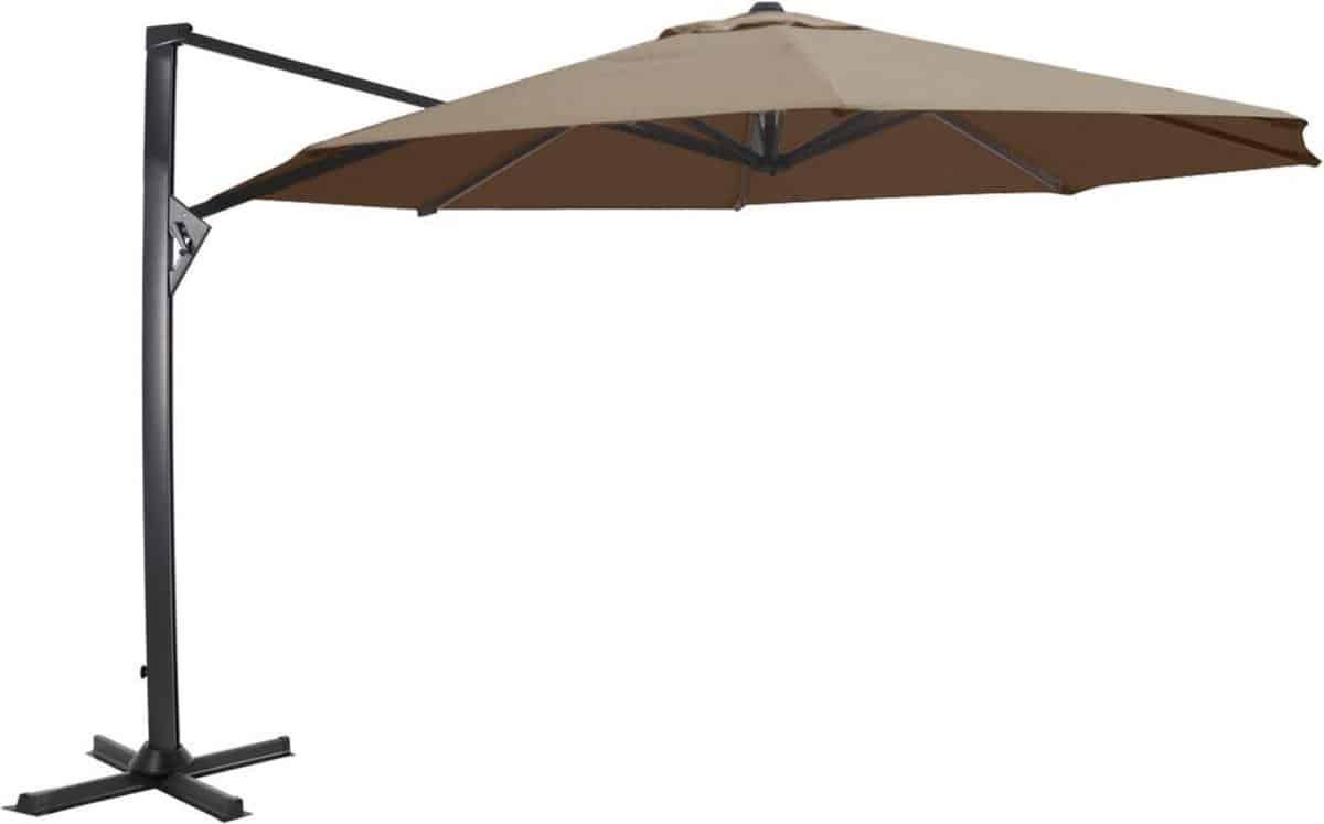 outdoor living zweefparasol taurus taupe Ø3,5mtr