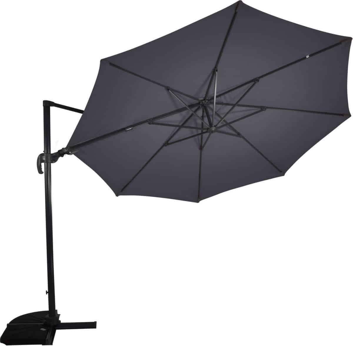 outdoor living zweefparasol virgoflex grijs Ø3,5mtr