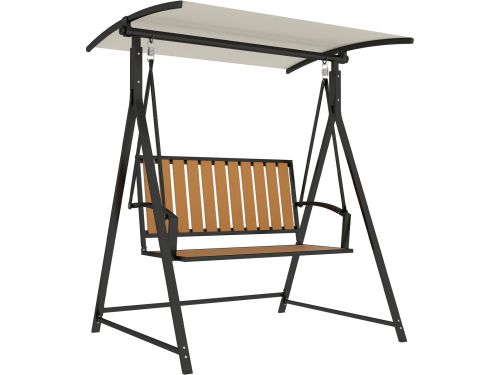 Outsunny 2-zits schommelbank - met dak - zwart