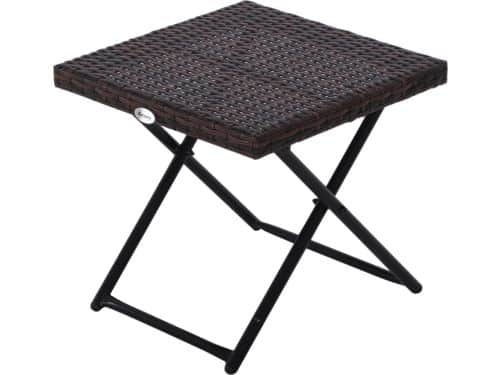 Outsunny tuintafel - bijzettafel opvouwbare - polyrotan - 40x40x40 cm