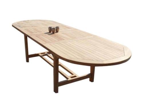 Ovaal uitschuifbare dining tuintafel 160-210x90xH76 cm teakbladdikte 4 cm