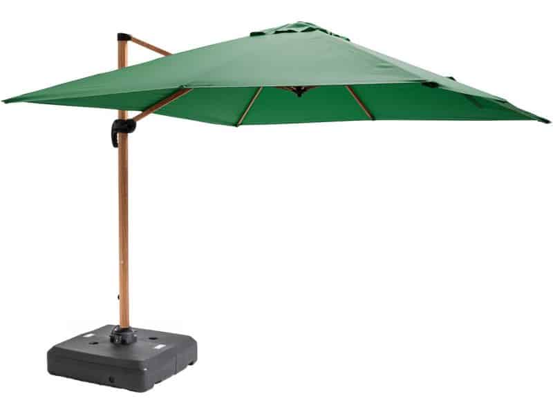 Oviala - 3x3m parasol en verzwaarde wielen met houten cactuseffect