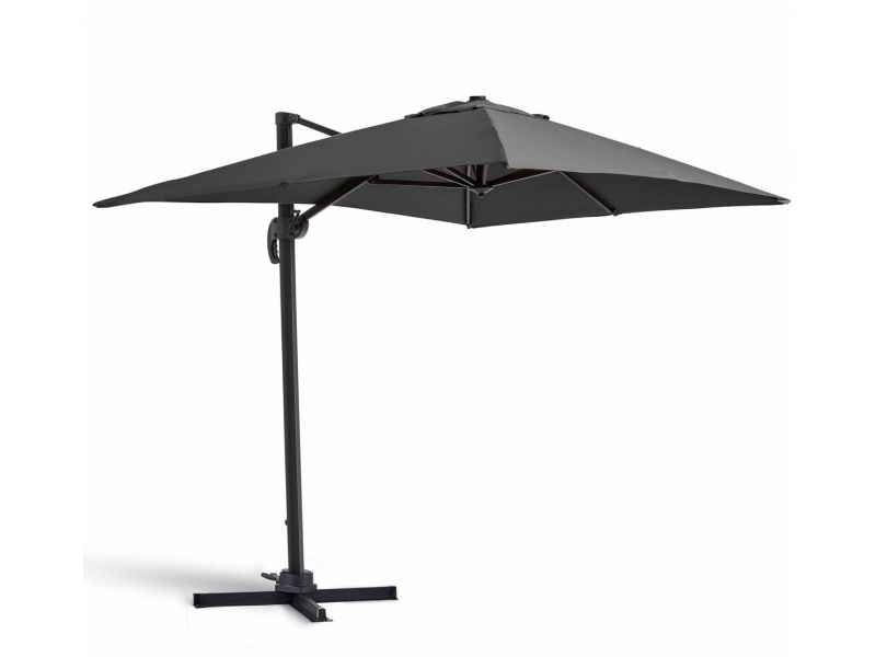 Oviala - Draaibare cantileverparasol van 2x3 meter in antracietgrijs aluminium