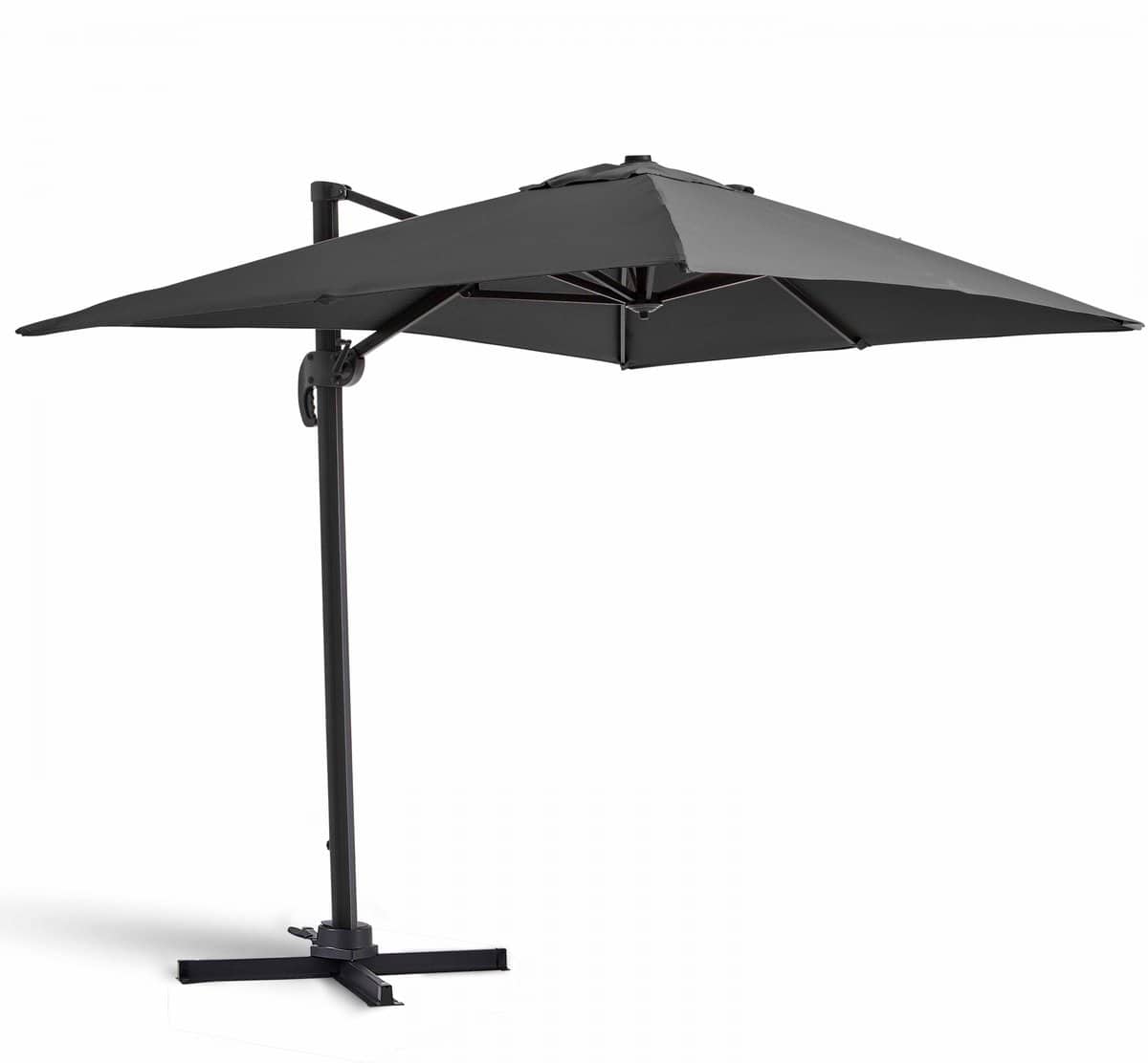 oviala draaibare cantileverparasol van 2×3 meter in antracietgrijs aluminium