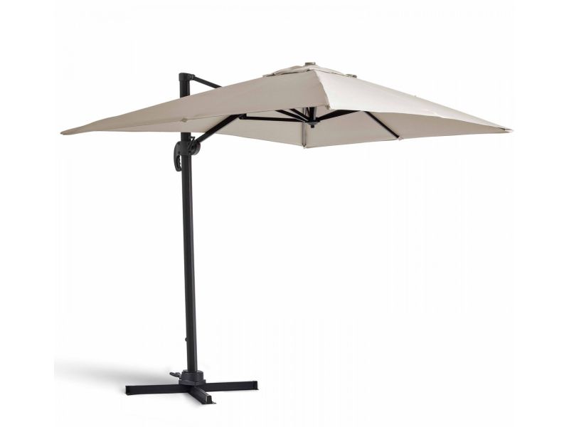 Oviala - Draaibare cantileverparasol van 2x3 meter in ecru aluminium