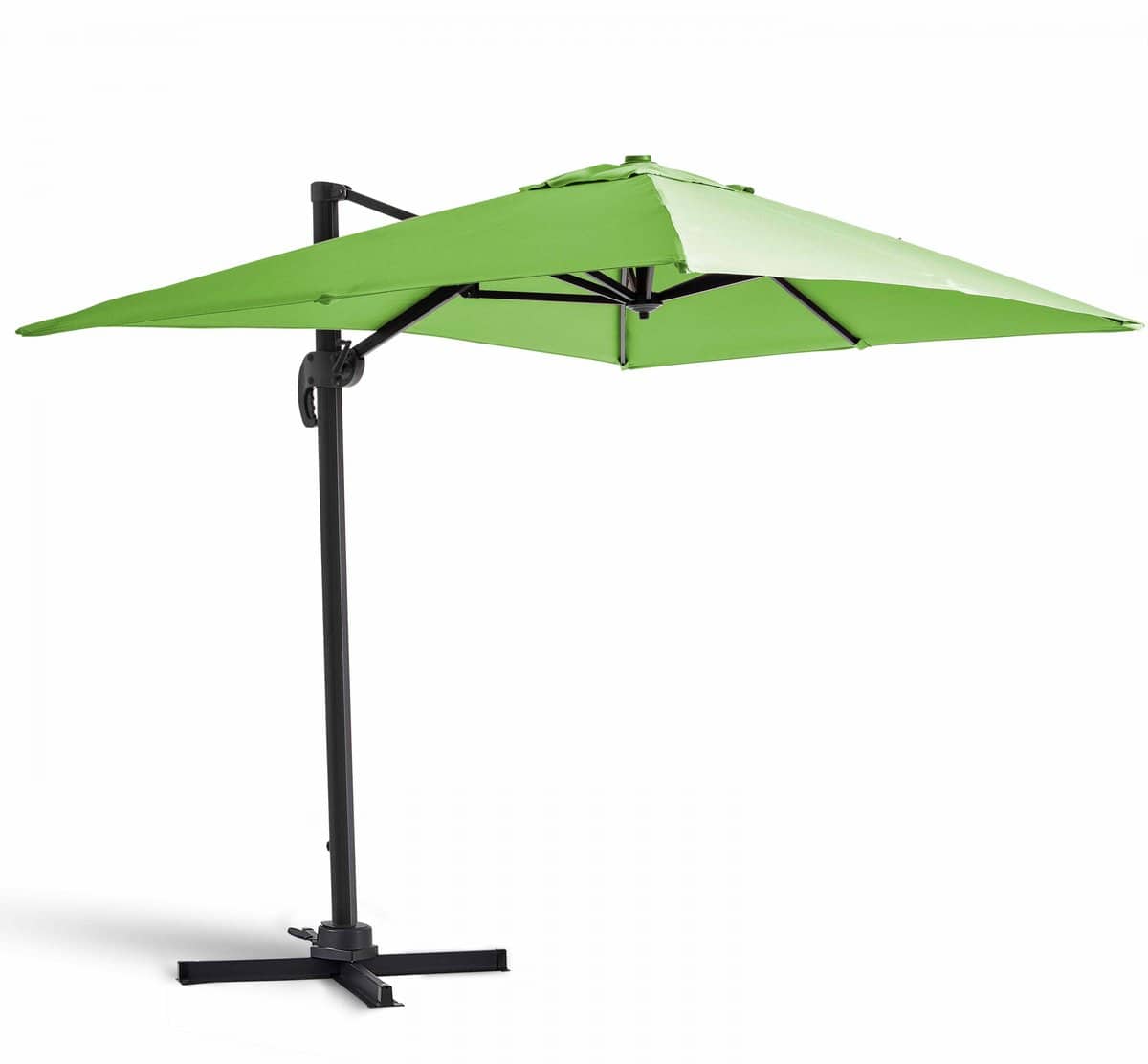 oviala draaibare cantileverparasol van 2×3 meter in groen aluminium