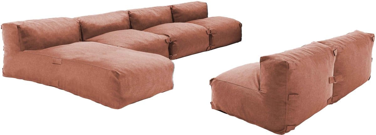 oviala modulair 6 zits tuinmeubel met terracotta ligbed mixi