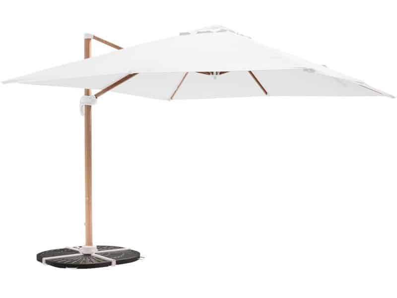 Oviala - Parasol van 3x3m en 4 verzwaarde tegels met