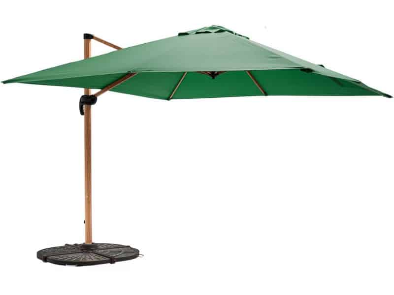 Oviala - Parasol van 3x3m en 4 verzwaarde tegels met