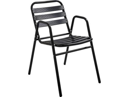 Oviala - Stapelbare tuinstoel in zwartgrijs aluminium - Nothing Hill