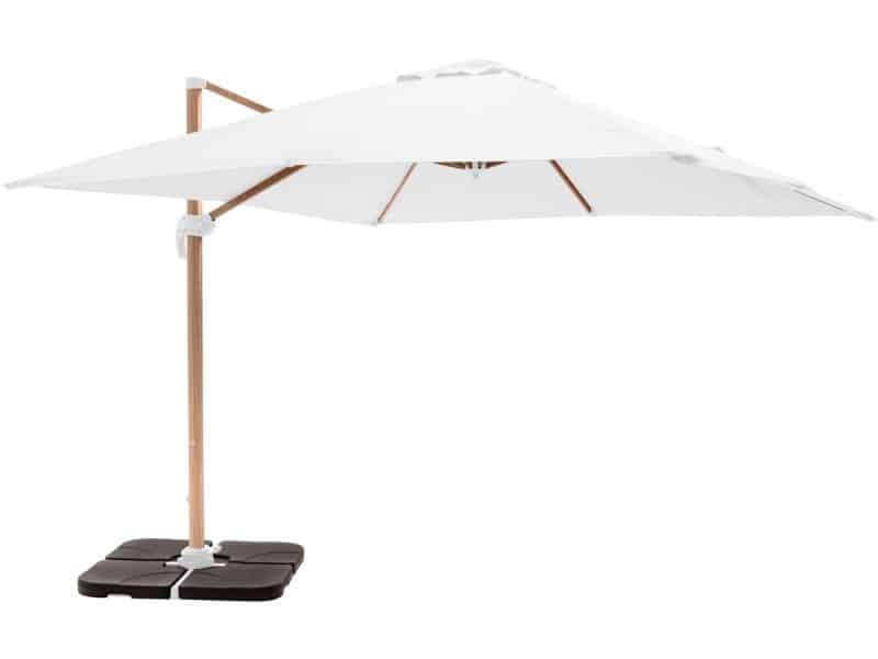 Oviala - Verstelbare parasol van 3x3m en 4 vullende tegels