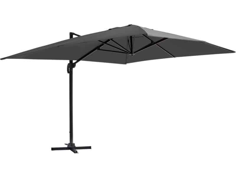 Oviala - Verstelbare parasol van 3x4m in antracietgrijs aluminium