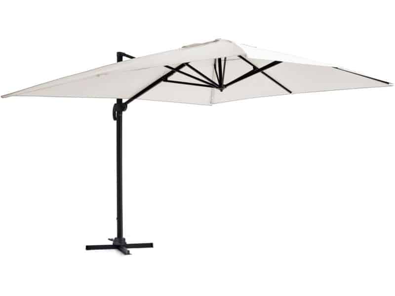 Oviala - Verstelbare parasol van 3x4m in crèmekleurig aluminium