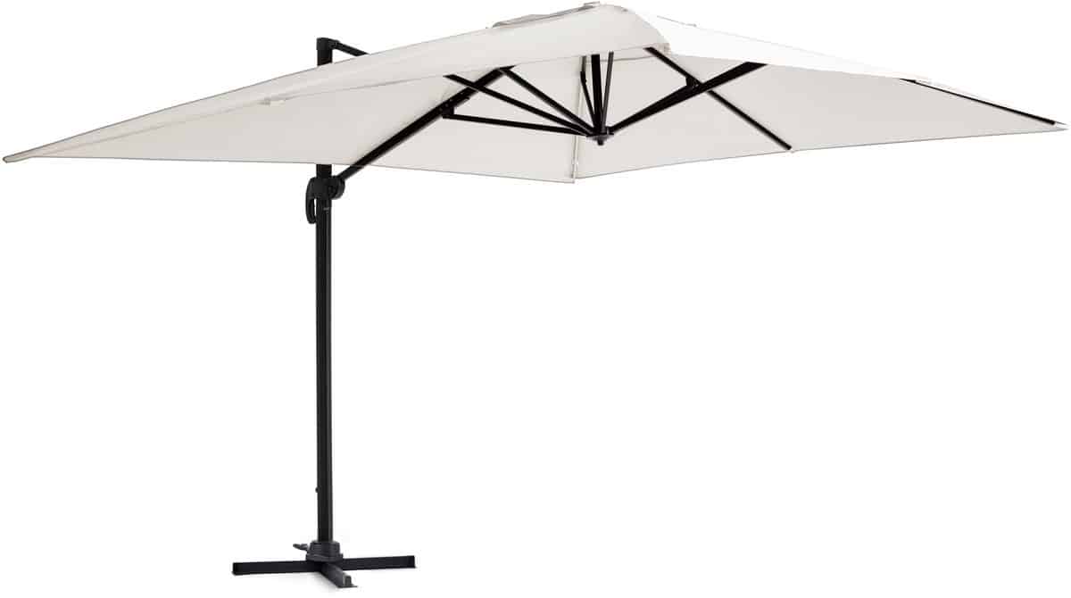 oviala verstelbare parasol van 3x4m in crèmekleurig aluminium