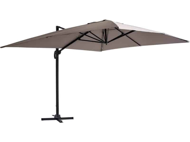 Oviala - Verstelbare parasol van 3x4m in taupekleurig aluminium