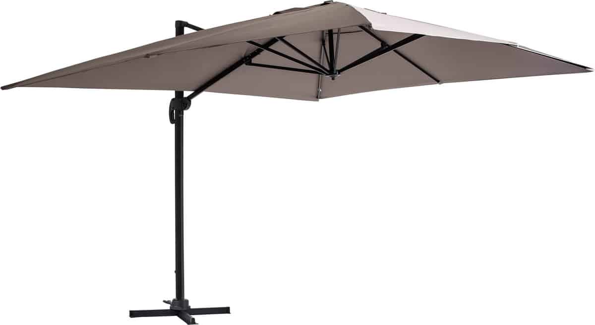oviala verstelbare parasol van 3x4m in taupekleurig aluminium