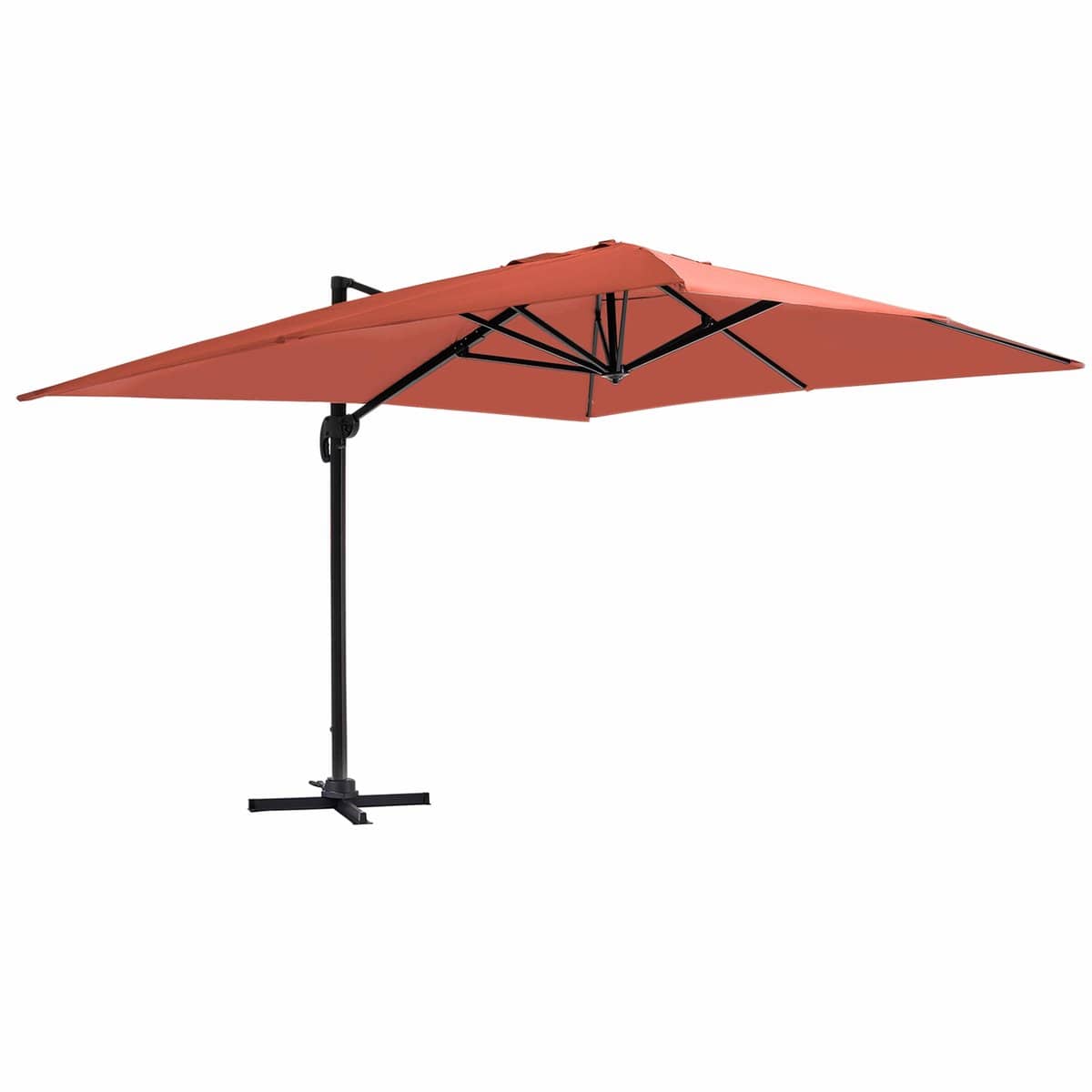 oviala verstelbare parasol van 3x4m in terracotta aluminium
