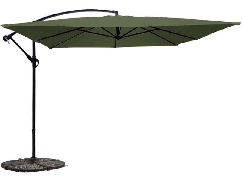 Oviala - Vierkante zweefparasol 3 × 3 m met 4