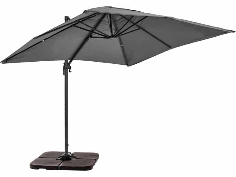 Oviala - Zweefparasol 2x3m Alu incl. 4 Vulbare Tegels