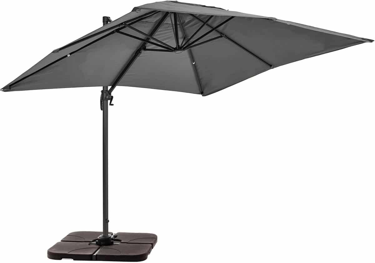 oviala zweefparasol 2x3m alu incl. 4 vulbare tegels