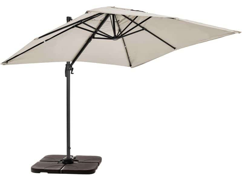 Oviala - Zweefparasol 2x3m Alu incl. 4 Vulbare Tegels