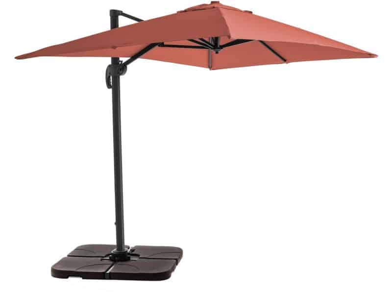 Oviala - Zweefparasol 2x3m Alu incl. 4 Vulbare Tegels