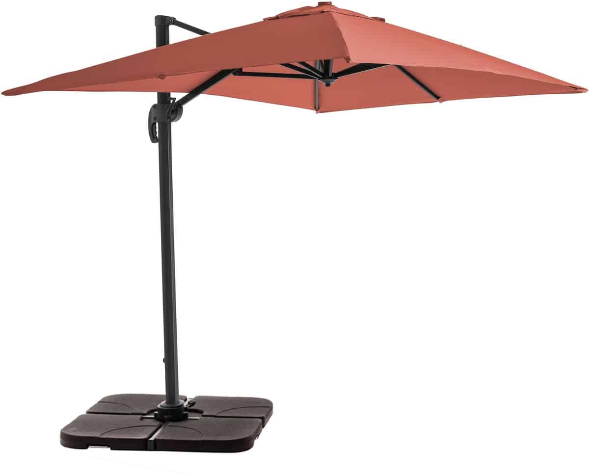 oviala zweefparasol 2x3m alu incl. 4 vulbare tegels