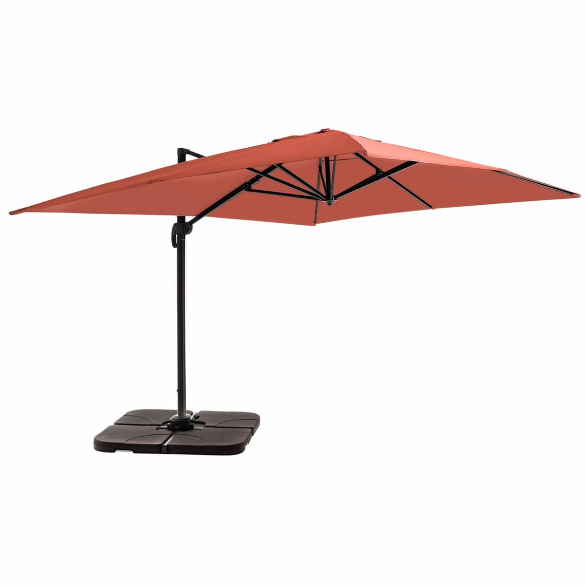 oviala zweefparasol 4x3m 360° kantelb. + 4 vulbare tegels