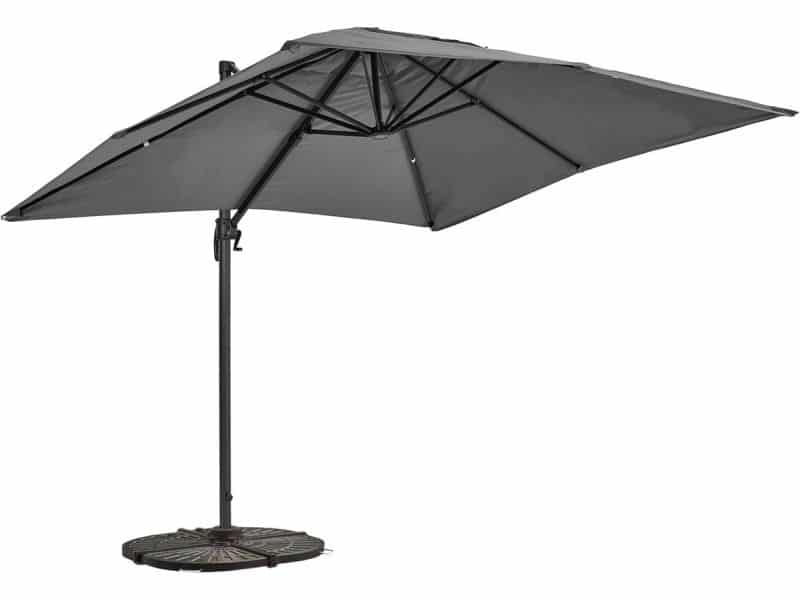 Oviala - Zwevende parasol 2x3 m 4 verzwaarde aluminium platen