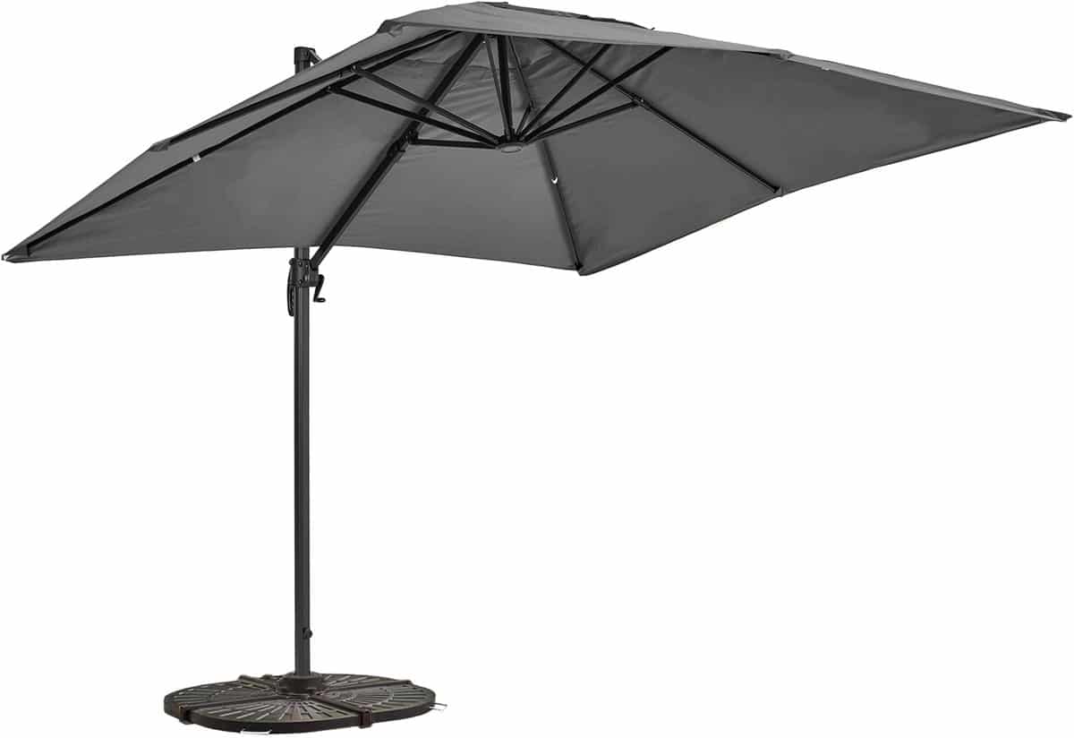 oviala zwevende parasol 2×3 m 4 verzwaarde aluminium platen