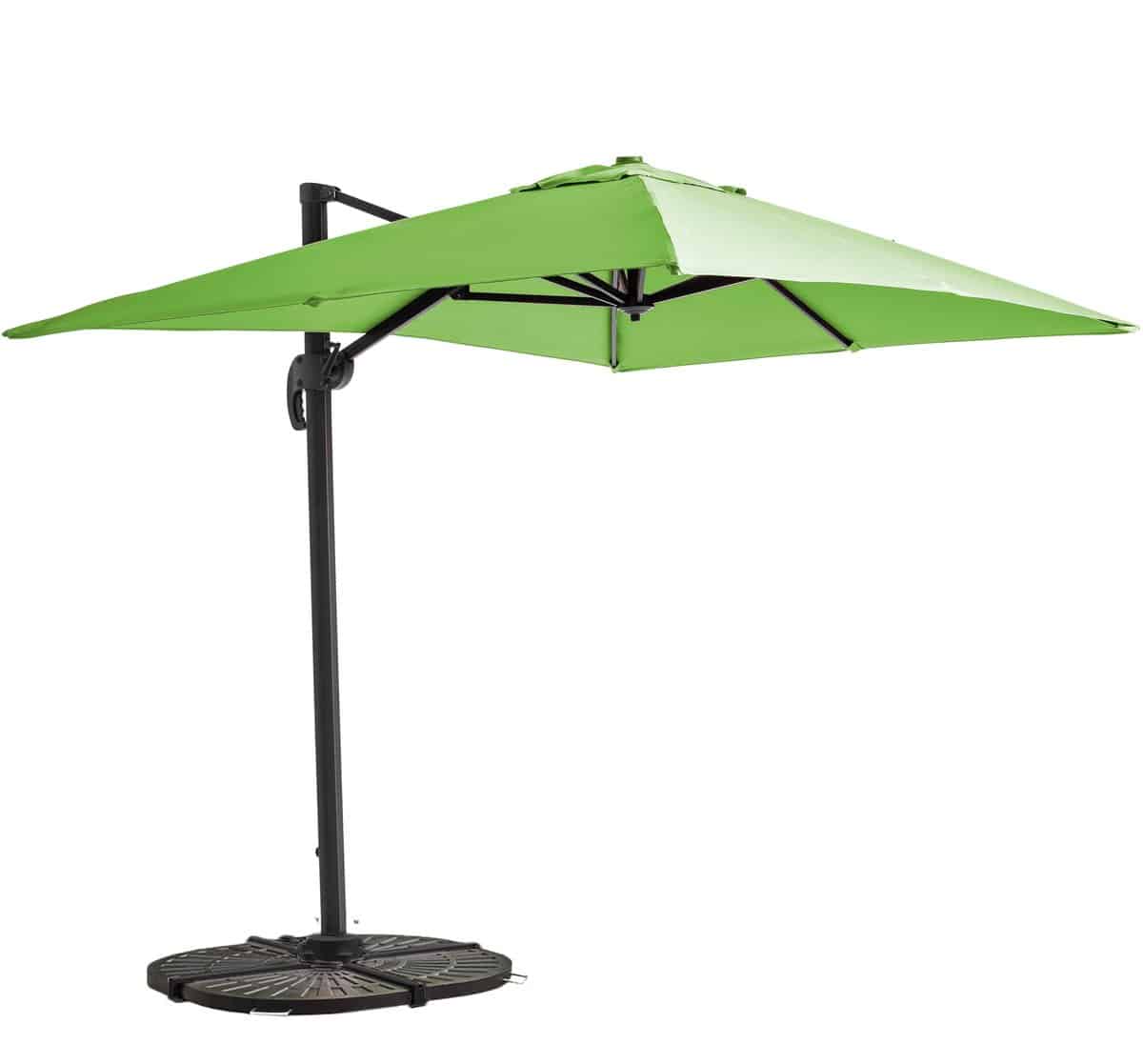 oviala zwevende parasol 2×3 m met 4 verzwaarde aluminium
