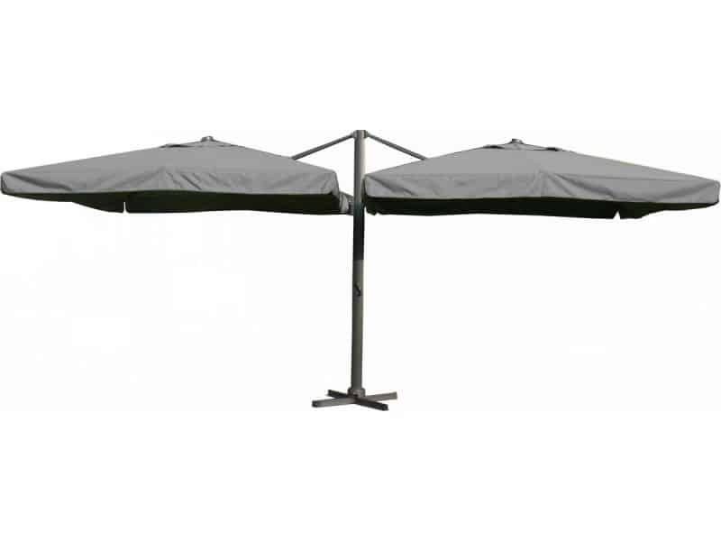 Paralux dubbele zweefparasol - 2 doeken van 3x3m - Donkergrijs