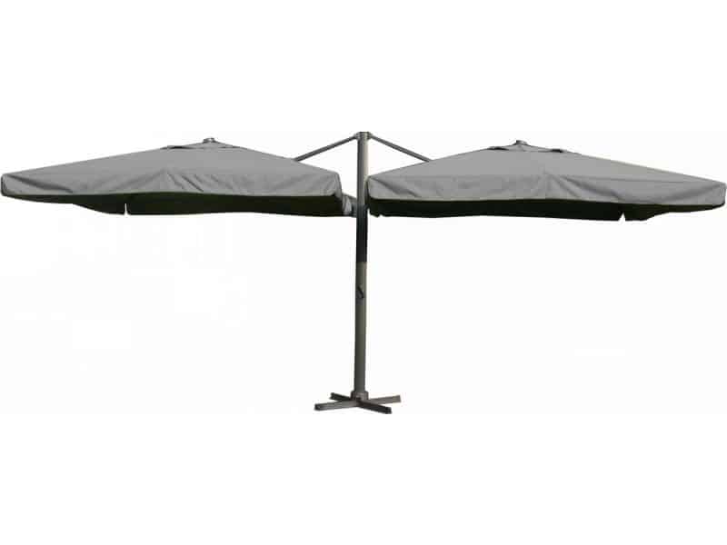 Paralux dubbele zweefparasol - 2 doeken van 3x4m - Donkergrijs