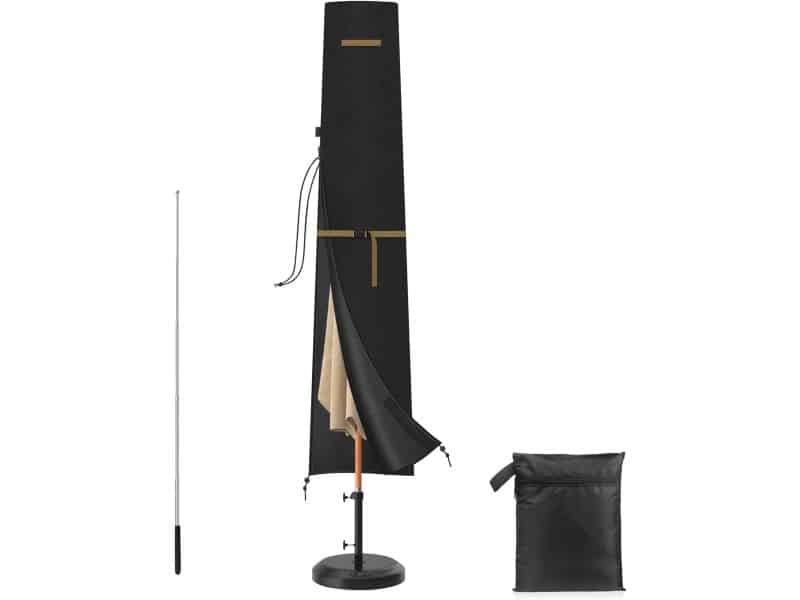 Parapluhoes, 200 x 30/40 cm, met ritssluiting en telescopische stok