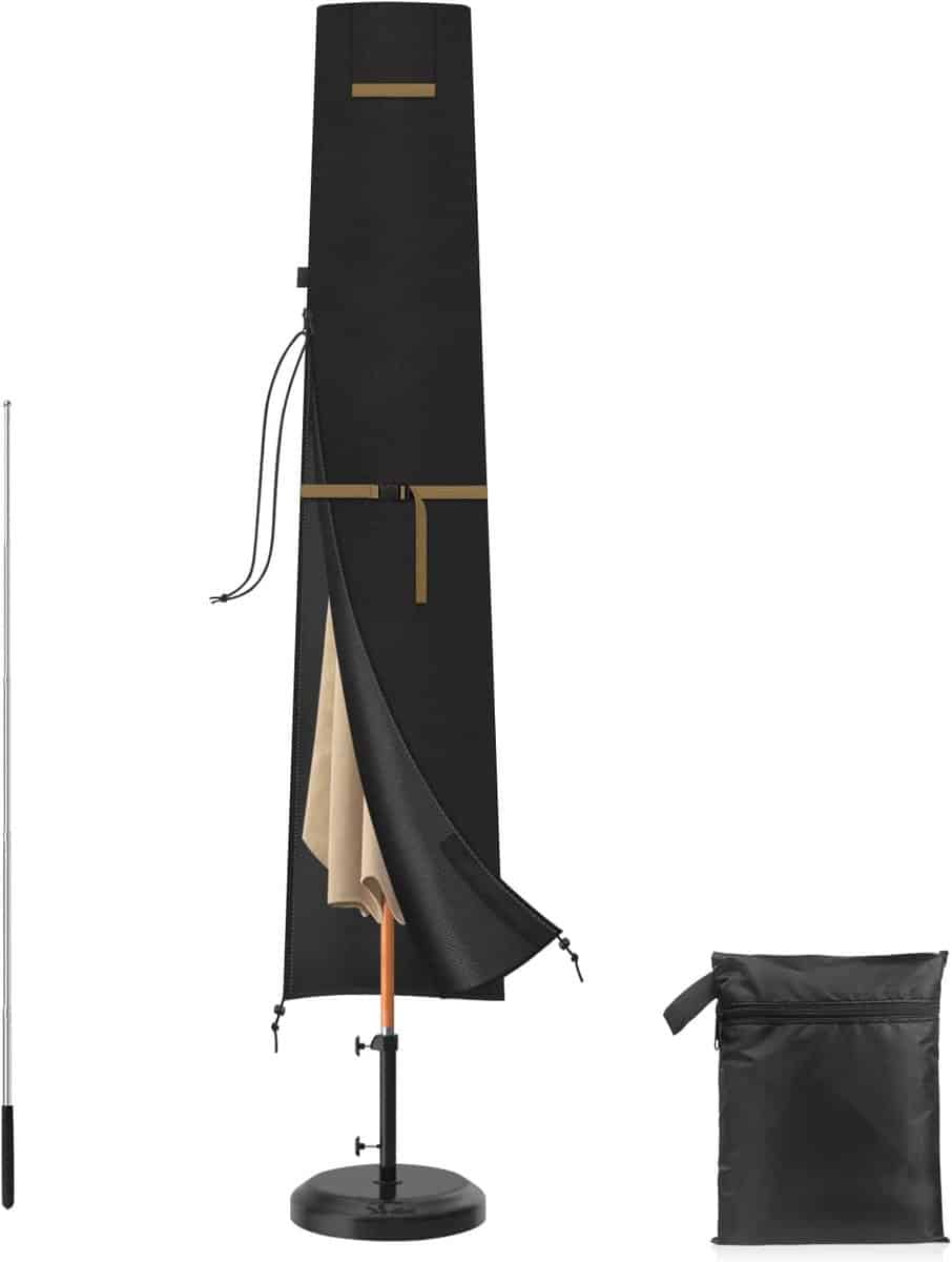 parapluhoes, 200 x 30/40 cm, met ritssluiting en telescopische stok