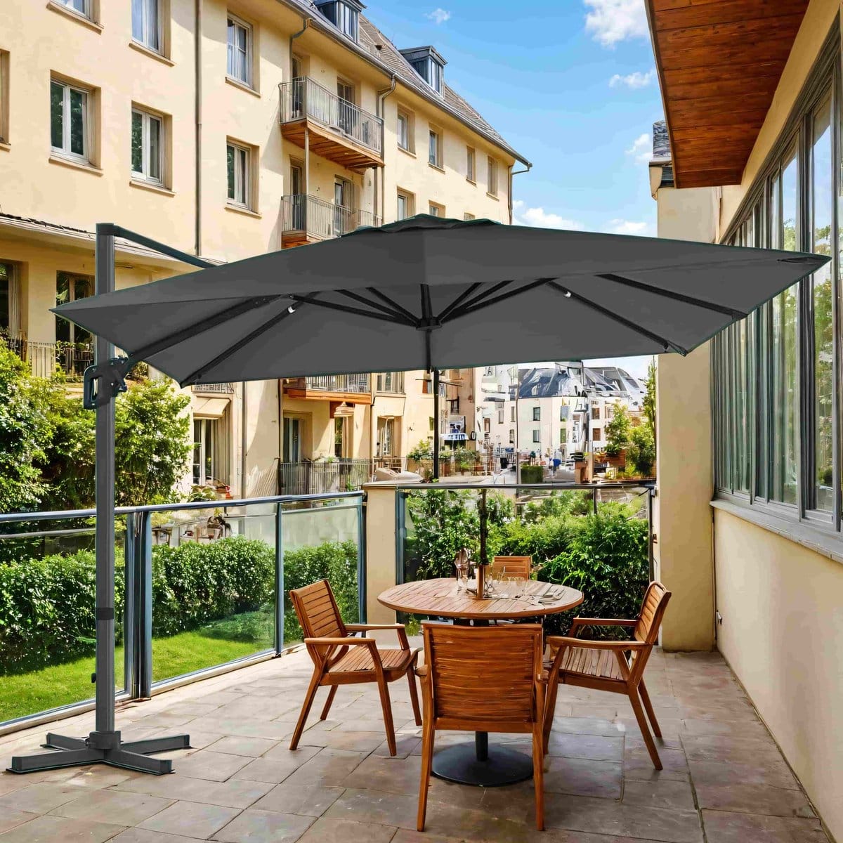 parasol 290 x 290 cm, zweefparasol, tuinparasol