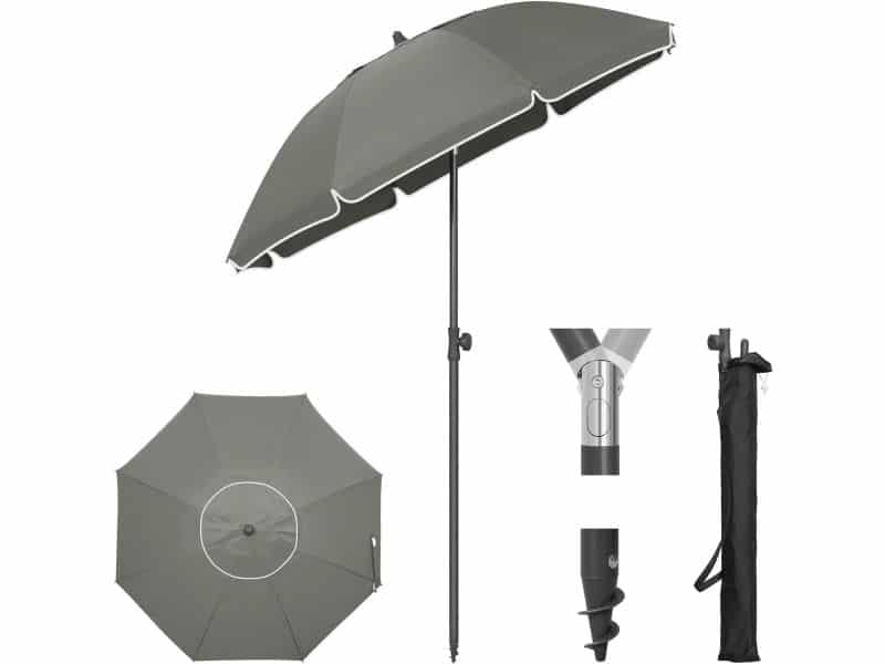 Parasol Balkon Vouwbaar Zonnebescherming UV 50+ met Parasolhoes voor Balkon