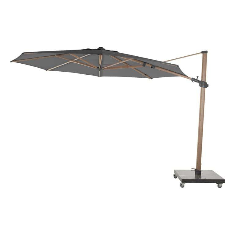 parasol siesta premium 350 cm dia. antraciet met houtlook frame 4so 4so 4so
