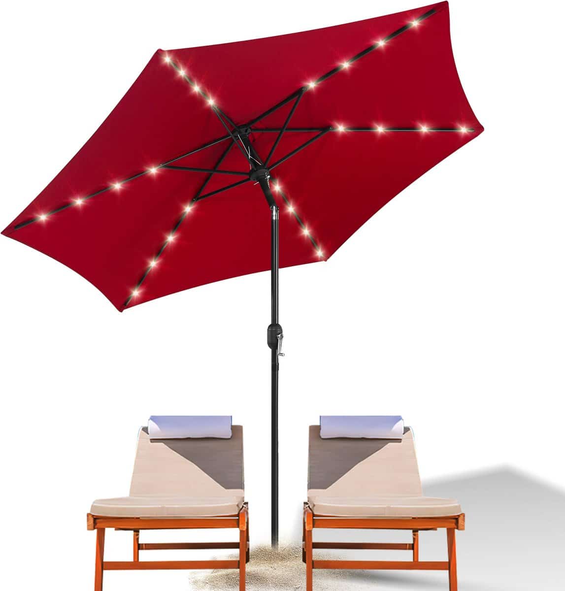 parasol stokparasols met led verlichting op zonne energie zonwering