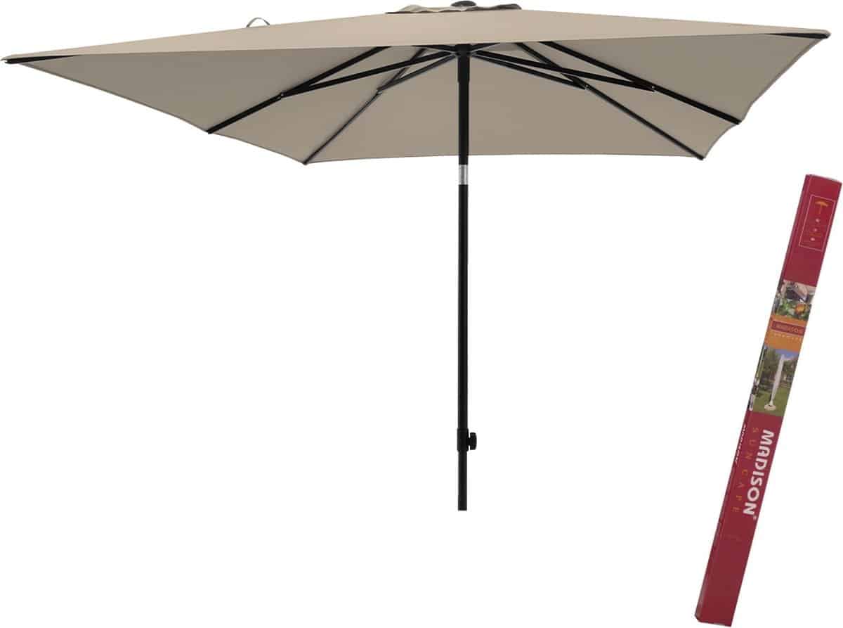 parasol vierkant met beschermhoes ecru | madison moraira 230 x
