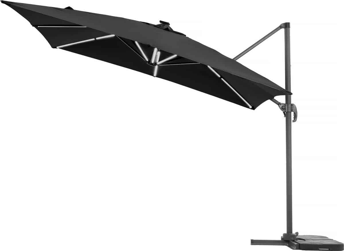 parasol vrijhangend tuin zweefparasol met led verlichting “sun 4