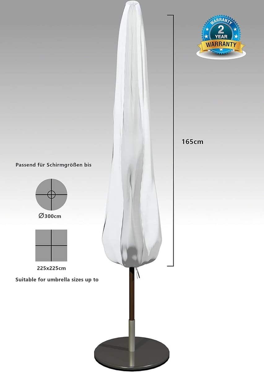 parasolhoes 165 cm premium kwaliteit sinds 1972 weerbestendig