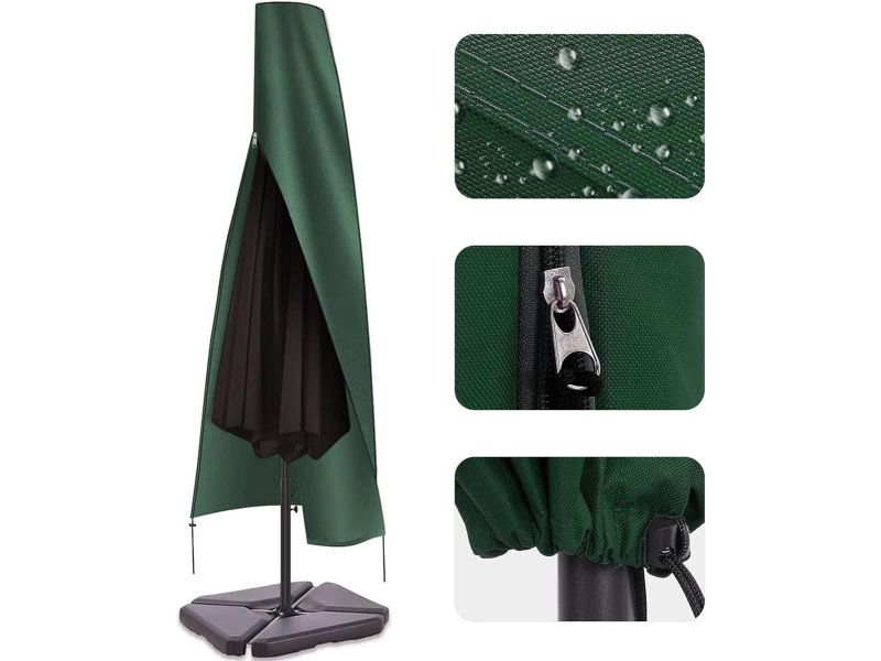 Parasolhoes, 190x25/50cm Parasolhoezen 600D Oxford-stof PVC-coating met ritssluiting Geschikt voor