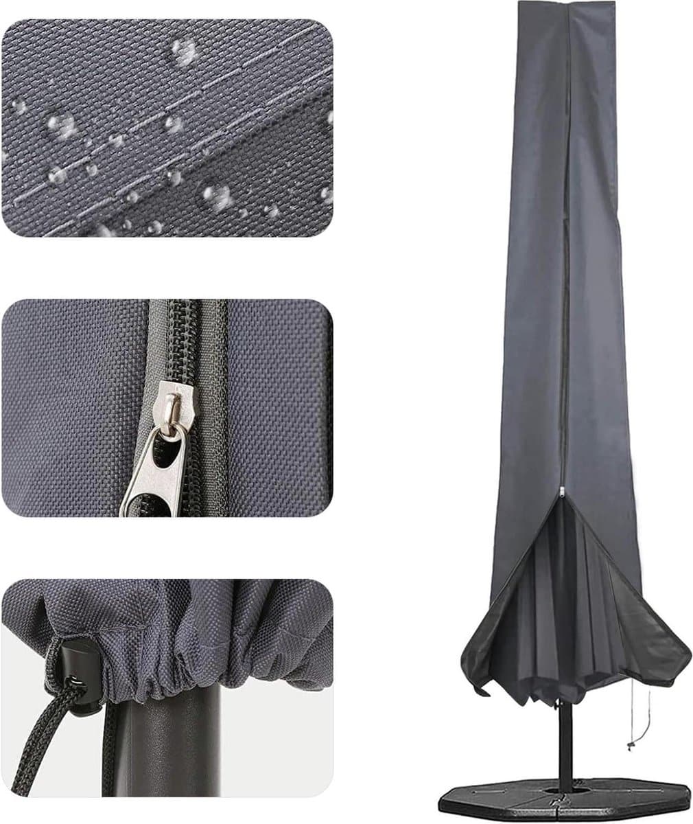 parasolhoes 190x25x48cm waterdicht 600d oxford stof pvc coating met rits