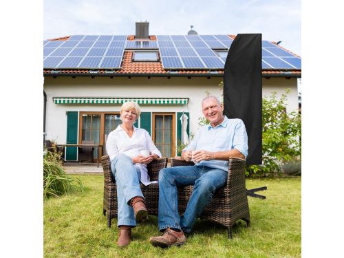 Parasolhoes 2-4 m waterdicht met rits oxfordweving zwart