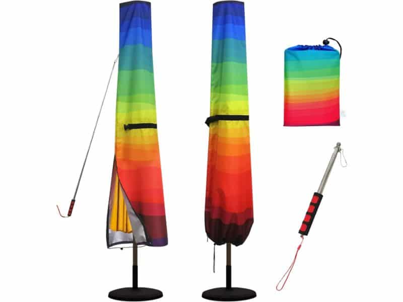 Parasolhoes, afdekhoes beschermhoes parasol met rits, 420D Oxford